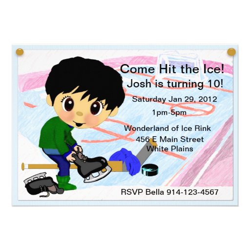 Hockey Party Custom Invitations