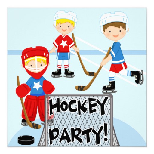 Hockey Party Customized Birthday Invitations