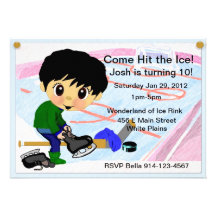 Hockey Party Personalized Announcements