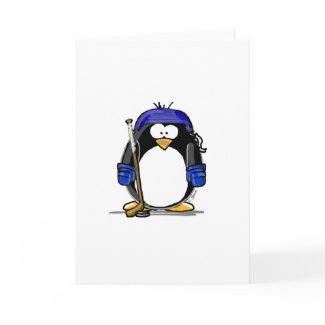 Hockey Penguin - Blue card