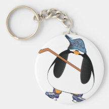 Hockey Penguin Key Chain