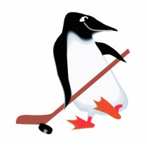 Hockey penguin photo sculptures