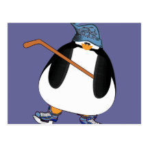 Hockey Penguin Postcard