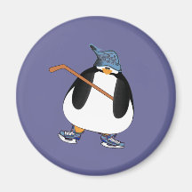 Hockey Penguin Refrigerator Magnets
