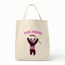 Hockey Pink Panda Bear Canvas Bag