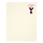 Hockey Pink Panda Bear Custom Letterhead