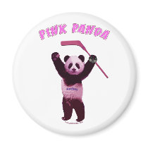 Hockey Pink Panda Bear Fridge Magnets