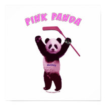 Hockey Pink Panda Bear Posters