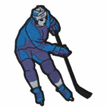 Hockey Player Embroidered Shirt