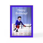 Hockey Player Overtime Birthday Greeting Cards