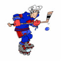 Hockey Player red blue