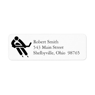 Hockey Player Return Address Labels