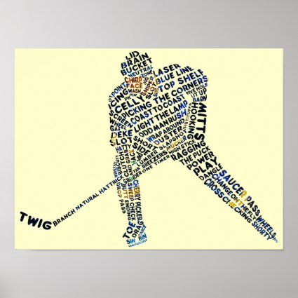 Hockey Player Typography Print