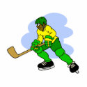 Hockey Player yellow green