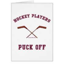 Hockey Players Puck Off Greeting Card