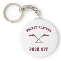 Hockey Players Puck Off Keychain