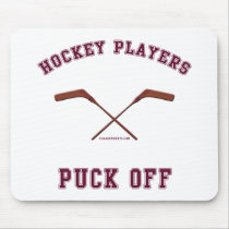 Hockey Players Puck Off Mouse Pads