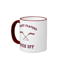 Hockey Players Puck Off Mugs