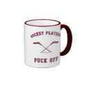 Hockey Players Puck Off Mugs