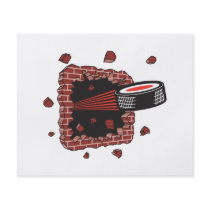 hockey puck breaking brick wall flyers