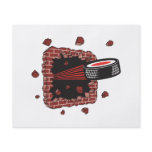 hockey puck breaking brick wall flyers