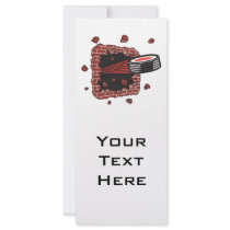 hockey puck breaking brick wall custom rack card