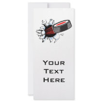 hockey puck ripping through rack card template