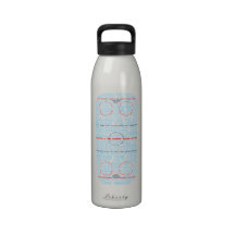 Hockey Rink Typography Water Bottle