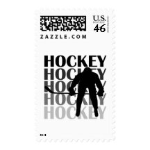 Hockey Silhouette T-shirts and Gifts Postage Stamp
