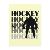Hockey Silhouette T-shirts and Gifts Post Cards