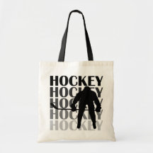 Hockey Silhouette T-shirts and Gifts Tote Bags