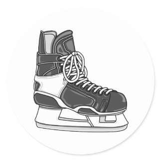 Hockey Skate Round Sticker