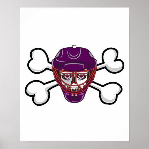 hockey skull mask Skull and Crossbones Poster | Zazzle