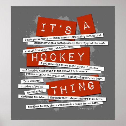 Hockey Slang Poster Zazzle