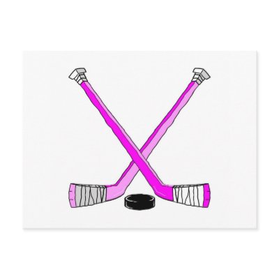 crossed hockey sticks. Hockey Sticks Postcards by