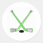 Hockey Sticks Round Sticker