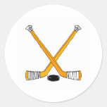 Hockey Sticks Round Sticker