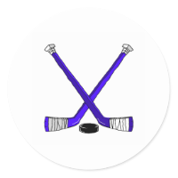 Hockey Sticks Round Stickers