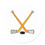 Hockey Sticks Round Sticker