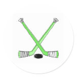 Hockey Sticks Round Sticker