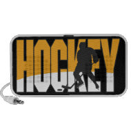 hockey text gold yellow on black doodle