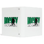 hockey text green binders
