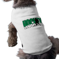 hockey text green dog tee