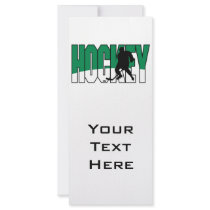 hockey text green rack card template