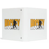 hockey text orange vinyl binders