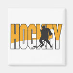 hockey text orange fridge magnet