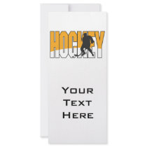 hockey text orange custom rack card