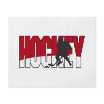 hockey text red personalized flyer
