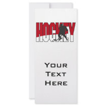 hockey text red custom rack cards