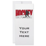 hockey text red custom rack cards